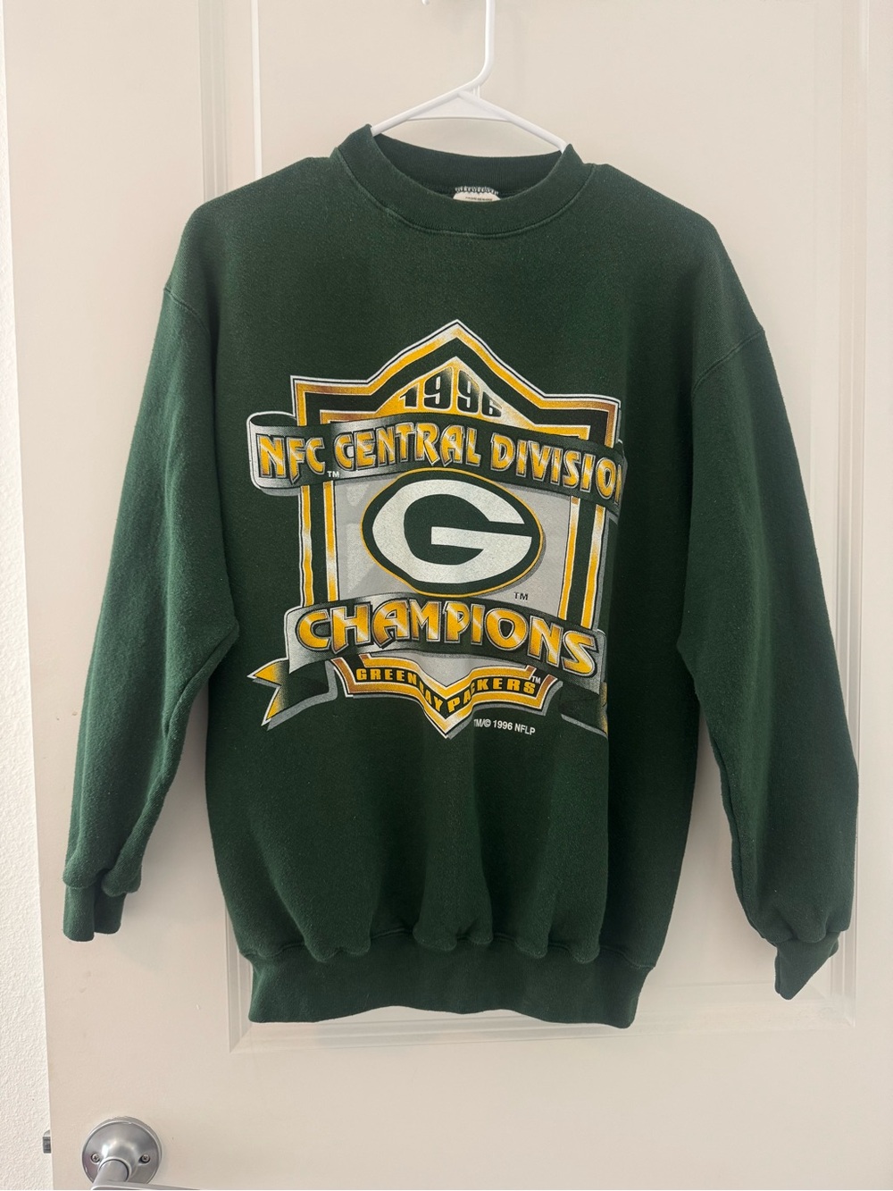 Vintage Green Bay Packers NFC Central Champions 1996 Green Crewneck Sweatshirt